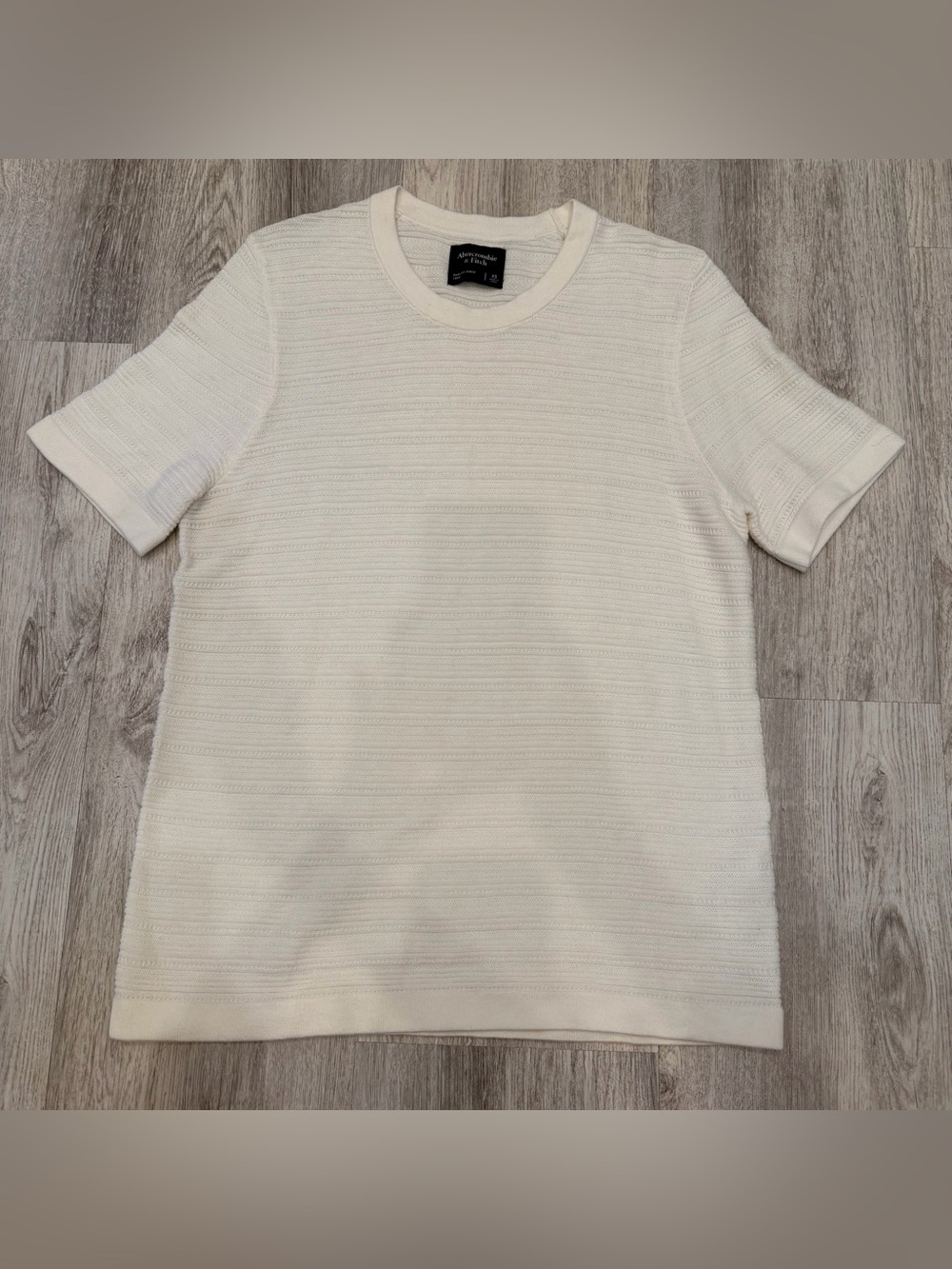 Abercrombie & Fitch‎ Cream Textured Knit Tee XS